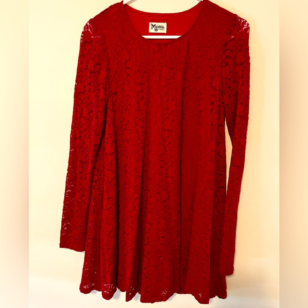 Show Me Your Mumu Red Lace Dress XS